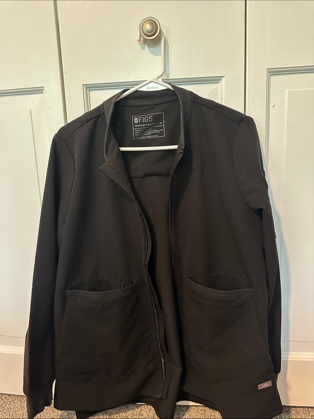 FIGS Black Bellery Bomber Jacket